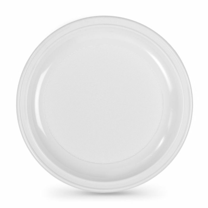 Set de platos reutilizables Algon Redondo Blanco Plástico 28 x 28 x 2 cm (24 Unidades) 1