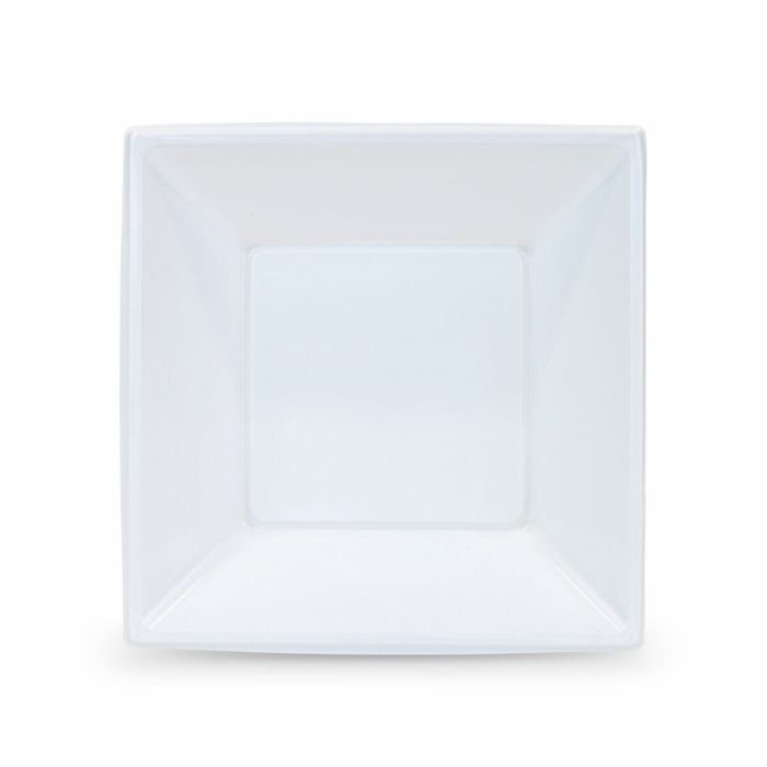 Set de platos reutilizables Algon Cuadrado Blanco Plástico 18 x 18 x 4 cm (36 Unidades) 1