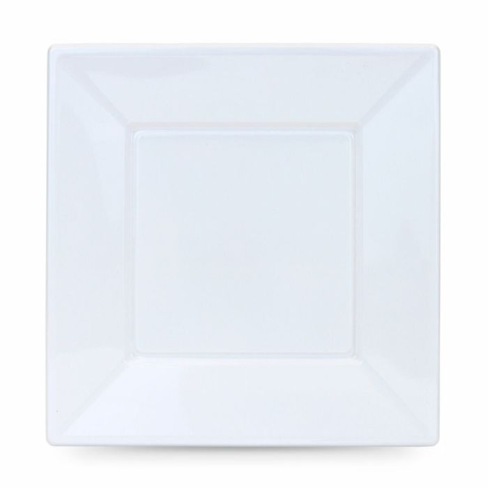 Set de platos reutilizables Algon Cuadrado Blanco Plástico 23 x 23 x 2 cm (48 Unidades) 1