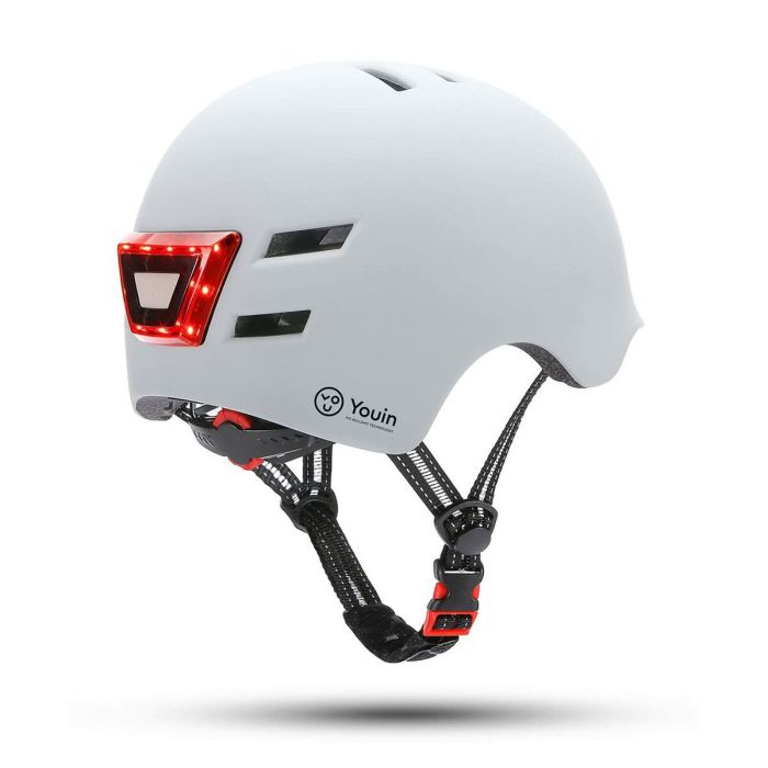 Youin Casco con Led Frontal y Trasero Blanco (Talla M)