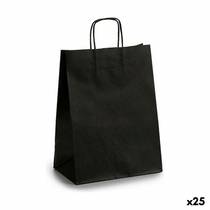 Bolsa de Papel 24 x 12 x 40 cm Negro (25 Unidades) Bolsa de Papel 24 x 12 x 40 cm Negro (25 Unidades)