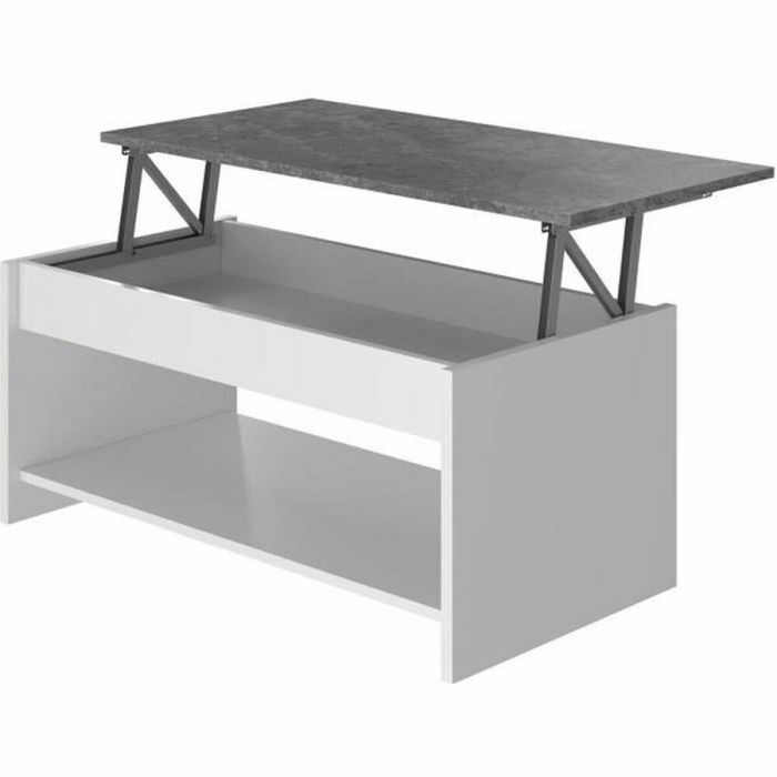 Mesa de Centro Elevable Blanco/Gris 50 cm