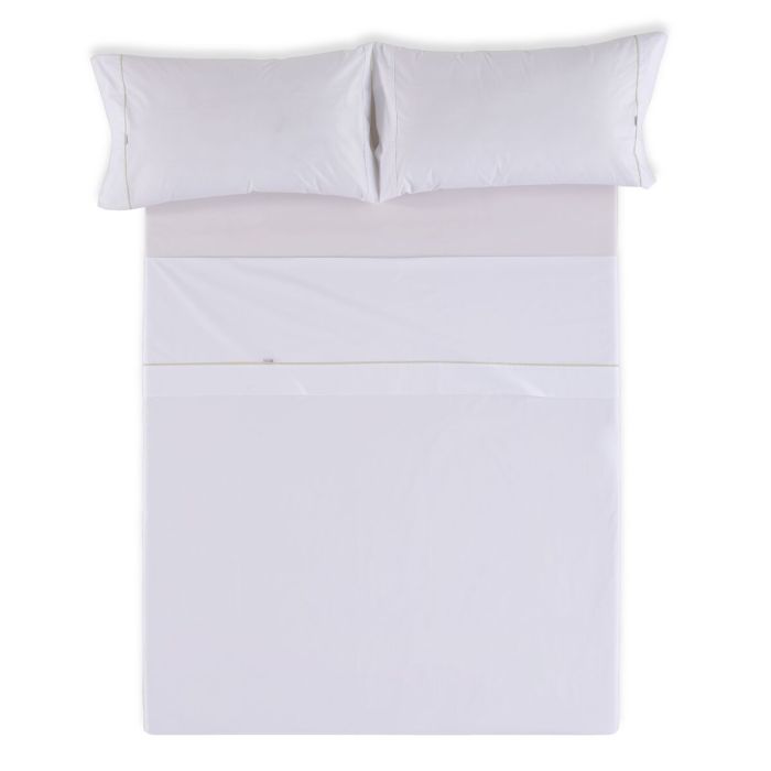 Juego de Sábanas Alexandra House Living Blanco Cama de 160 4 Piezas