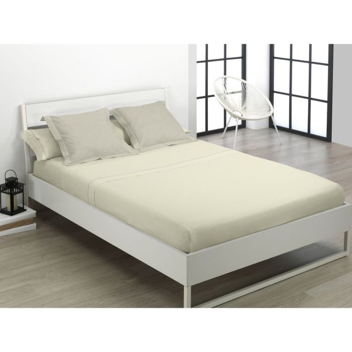 Juego de Sábanas Alexandra House Living Crema Cama de 150 4 Piezas 2