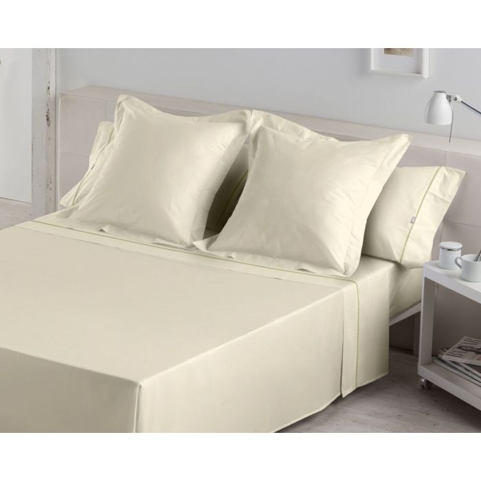 Juego de Sábanas Alexandra House Living Crema Cama de 150 4 Piezas 1