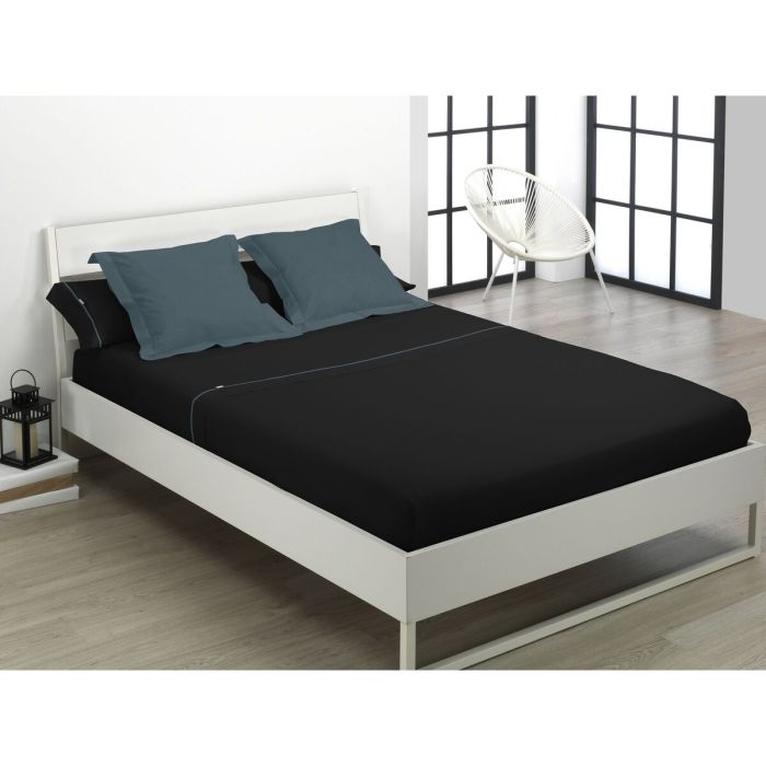 Juego de Sábanas Alexandra House Living Negro Cama de 135/140 3 Piezas 2