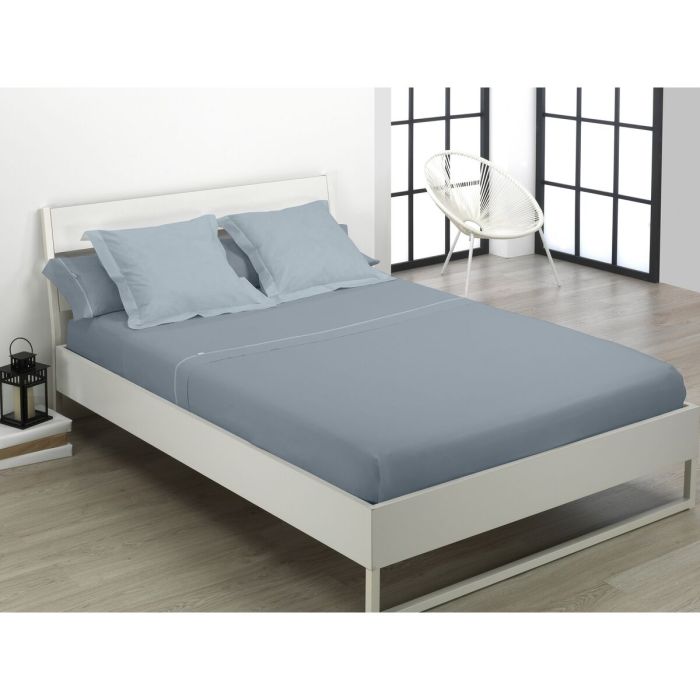 Juego de Sábanas Alexandra House Living Acero Gris Acero Cama de 135/140 3 Piezas 2