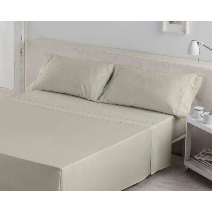 Juego de Sábanas Alexandra House Living Beige Cama de 180 4 Piezas 3