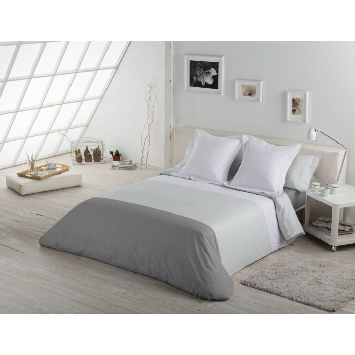 Juego de funda nórdica Alexandra House Living Blanco Gris Cama de 180 4 Piezas 2