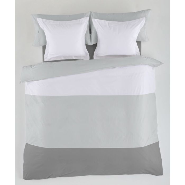 Juego de funda nórdica Alexandra House Living Blanco Gris Cama de 180 4 Piezas 1