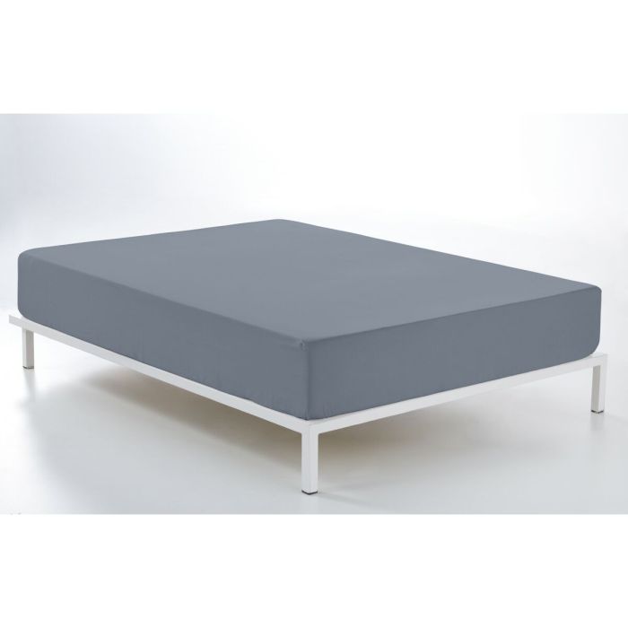 Sábana Bajera Ajustable Alexandra House Living Gris Acero 105 x 210 cm 2 Sábana Bajera Ajustable Alexandra House Living Gris Acero 105 x 210 cm 2