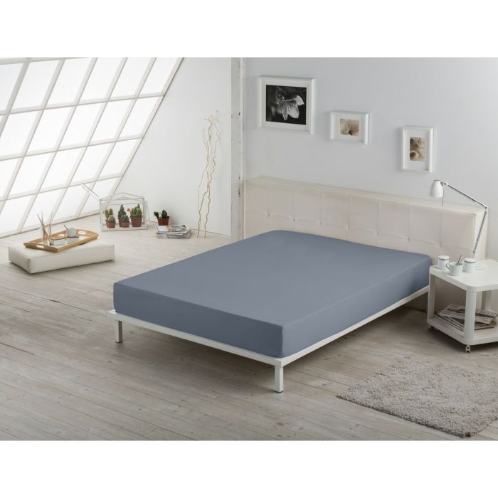 Sábana Bajera Ajustable Alexandra House Living Gris Acero 105 x 210 cm 1 Sábana Bajera Ajustable Alexandra House Living Gris Acero 105 x 210 cm 1