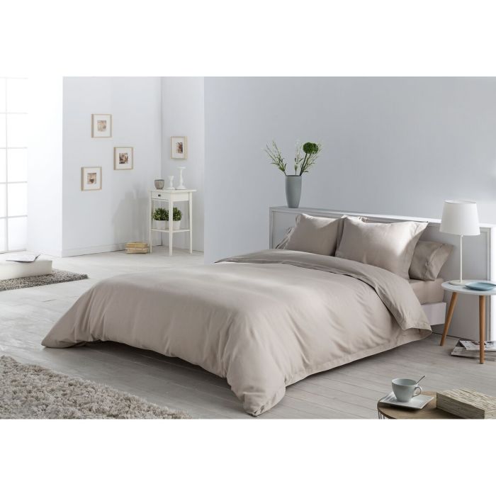 Juego de funda nórdica Alexandra House Living Beige Cama de 135/140 5 Piezas 3