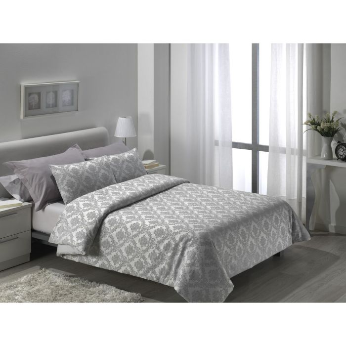 Juego de funda nórdica Alexandra House Living Viena Gris Perla Cama de 90 4 Piezas 2