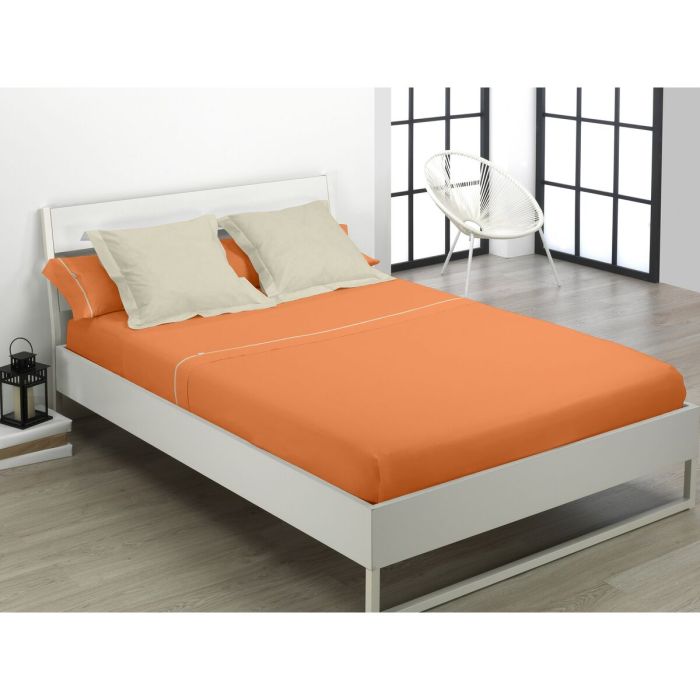 Juego de Sábanas Alexandra House Living Naranja Cama de 135/140 1