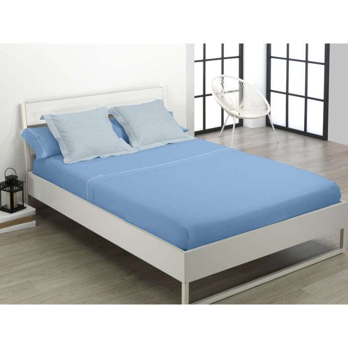 Juego de Sábanas Alexandra House Living Azul Claro Cama de 150 1