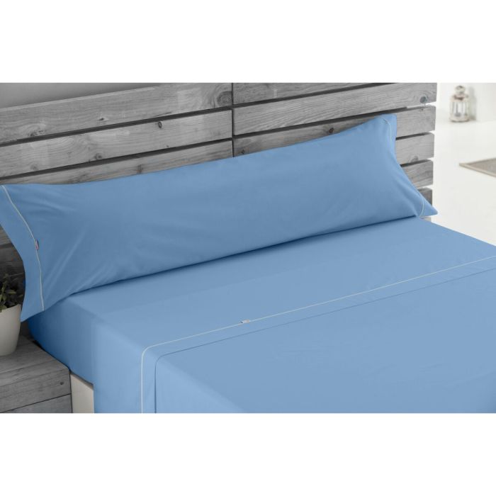 Juego de Sábanas Alexandra House Living Azul claro Cama de 150 4 Piezas 2