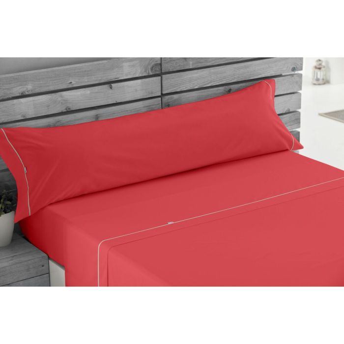 Juego de Sábanas Alexandra House Living Rojo Cama de 150 4 Piezas 2