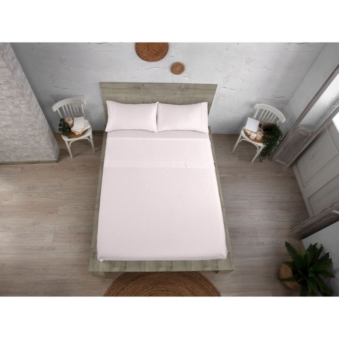 Juego de Sábanas Alexandra House Living Qutun Rosa Cama de 105 3 Piezas 1