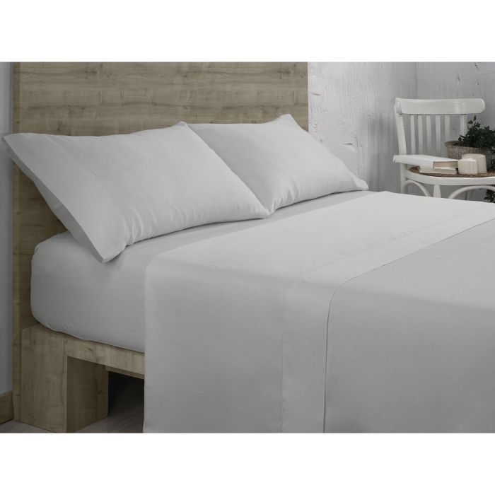 Juego de Sábanas Alexandra House Living QUTUN Gris Perla Cama de 160 4 Piezas 5