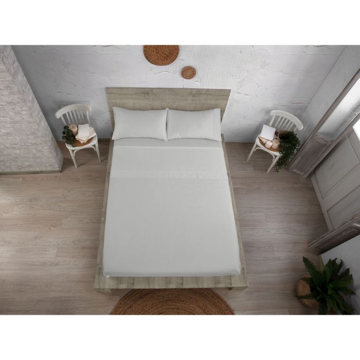 Juego de Sábanas Alexandra House Living QUTUN Gris Perla Cama de 160 4 Piezas 1