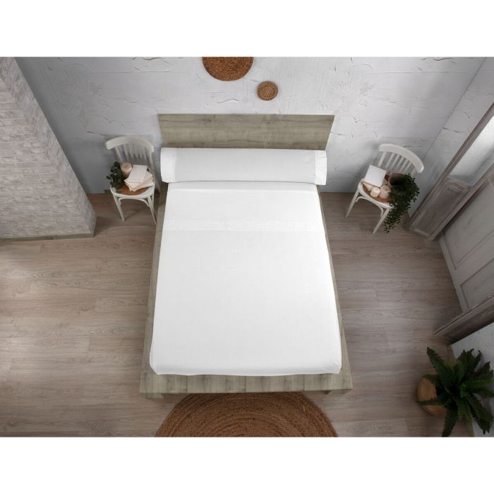 Juego de Sábanas Alexandra House Living Qutun Blanco Cama de 150 3 Piezas 1