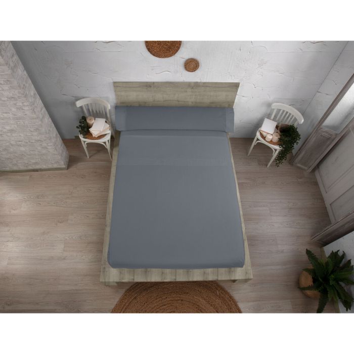 Juego de Sábanas Alexandra House Living Qutun Gris oscuro Cama de 90 3 Piezas 1