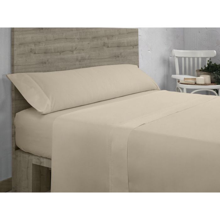 Juego de Sábanas Alexandra House Living Qutun Beige Cama de 150 3 Piezas 5