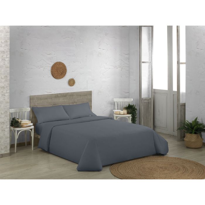 Funda Nórdica Alexandra House Living QUTUN Gris oscuro 180 x 220 cm