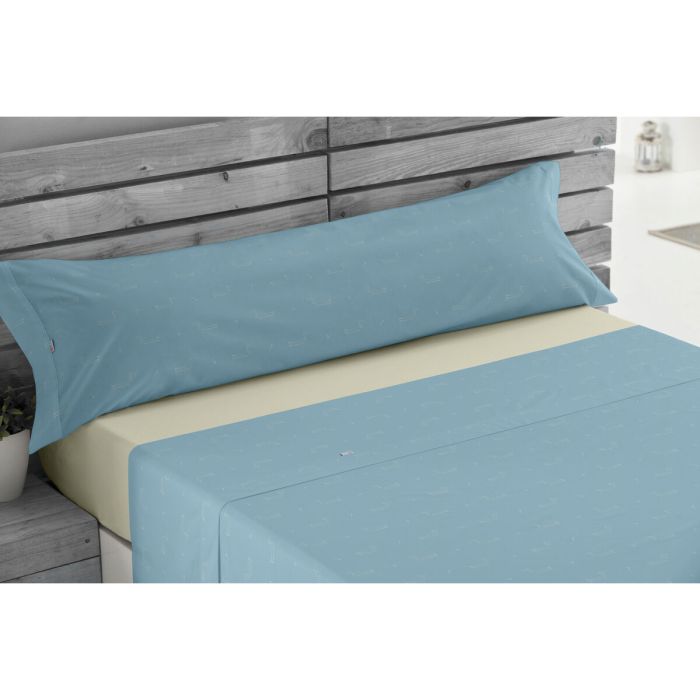 Juego de Sábanas Alexandra House Living Cuca Azul Cama de 150 4 Piezas 3