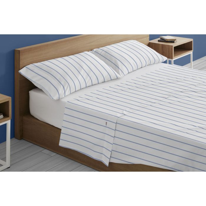 Juego de Sábanas Alexandra House Living Rita Azul Cama de 150 4 Piezas 3