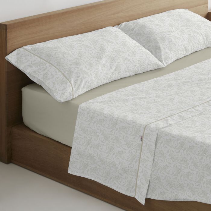 Juego de Sábanas Alexandra House Living Lara Beige Cama de 150 4 Piezas 3