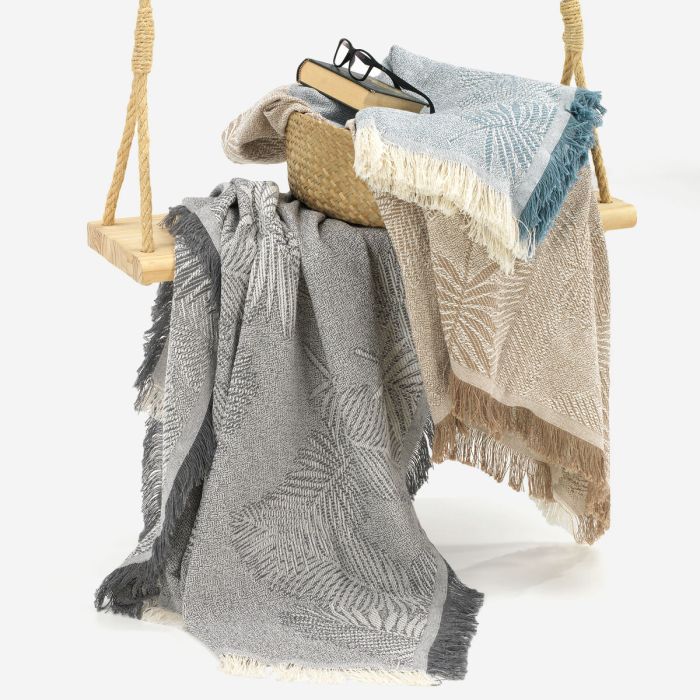 Manta Alexandra House Living Palma Verde Claro 125 x 180 cm 1