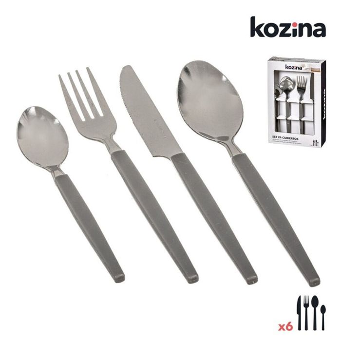 Cubertería Kozina Gris Acero 24 Piezas 1