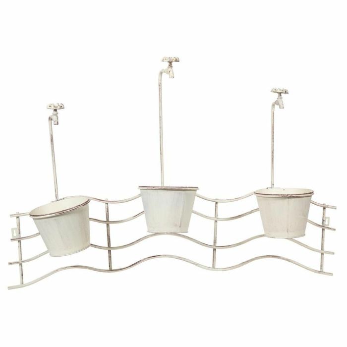 Maceta para Barandilla Alexandra House Living Blanco Hierro 23 x 69 x 95 cm