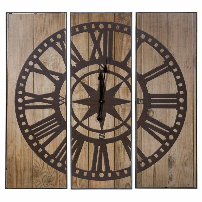 Reloj de Pared Alexandra House Living Negro Hierro Madera MDF 90 x 2 x 90 cm