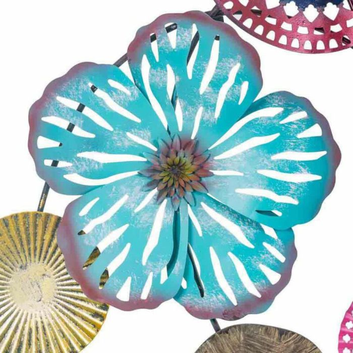 Decoración de Pared Alexandra House Living Multicolor Metal Flores 8 x 132 x 112 cm 3