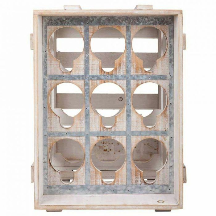 Botellero Alexandra House Living Natural Madera de abeto 43 x 32 x 33 cm 9 botellas Caja 5