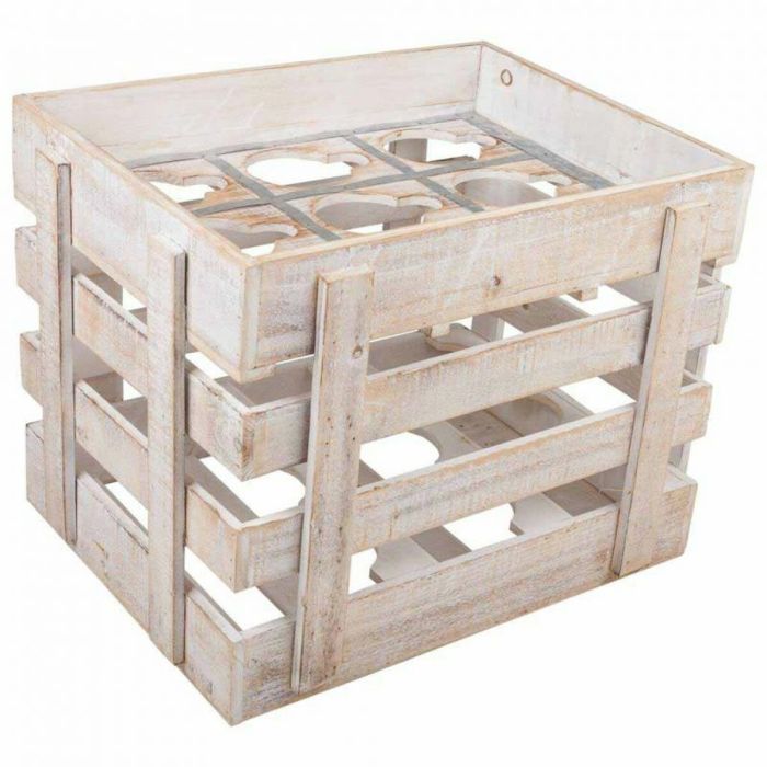 Botellero Alexandra House Living Natural Madera de abeto 43 x 32 x 33 cm 9 botellas Caja 4