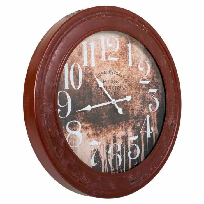 Reloj de Pared Alexandra House Living Rojo Madera de abeto Madera MDF 80 x 8 x 80 cm