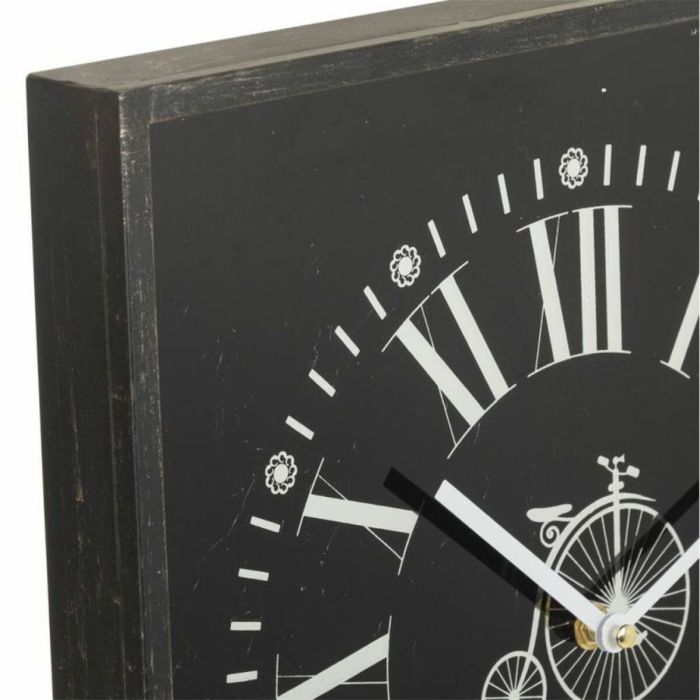 Reloj de Pared Alexandra House Living Negro Vidrio Hierro Madera MDF 76 x 3 x 36 cm 2