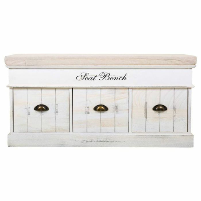 Banco baúl Alexandra House Living Blanco Madera de Paulonia Madera MDF 35 x 50 x 102 cm 4 Banco baúl Alexandra House Living Blanco Madera de Paulonia Madera MDF 35 x 50 x 102 cm 4