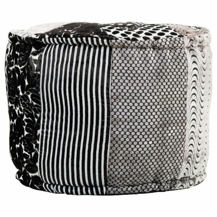 Puff Alexandra House Living Blanco Negro 50 x 40 x 50 cm 4