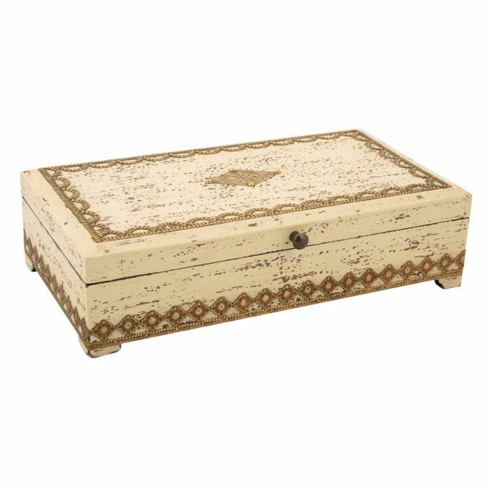 Caja-Joyero Alexandra House Living Crema Madera de mango 18 x 9 x 33 cm