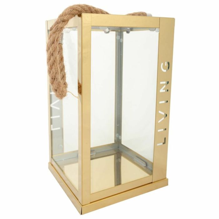 Farol Alexandra House Living Oro Vidrio Acero Inoxidable 18 x 30 x 18 cm