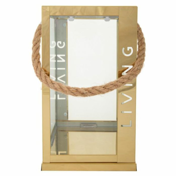 Farol Alexandra House Living Oro Vidrio Acero Inoxidable 18 x 30 x 18 cm 3