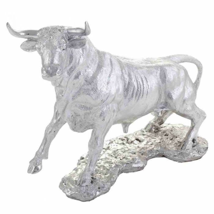 Figura Decorativa Alexandra House Living Plata Poliresina Toro 17 x 32 x 43 cm