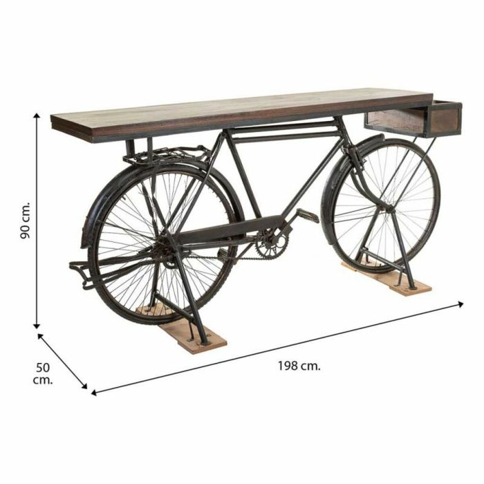 Recibidor Alexandra House Living Bike Marrón Negro Hierro Madera de mango 50 x 90 x 198 cm 1