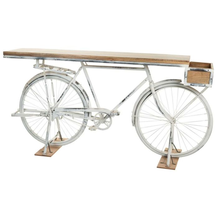 Recibidor Alexandra House Living Bike Blanco Café Hierro Madera de mango 50 x 90 x 198 cm