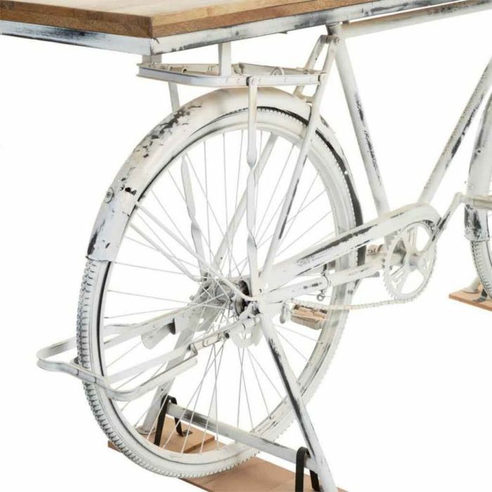 Recibidor Alexandra House Living Bike Blanco Café Hierro Madera de mango 50 x 90 x 198 cm 2